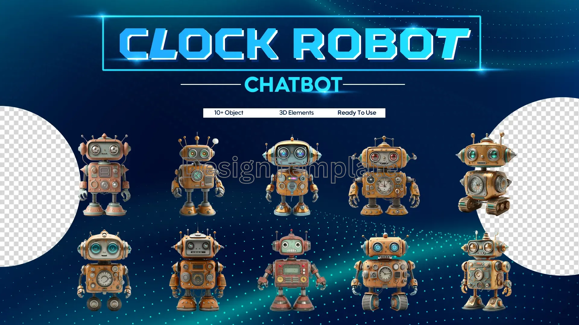 Timeless Bots 3D Clock Robot Chatbot Collection